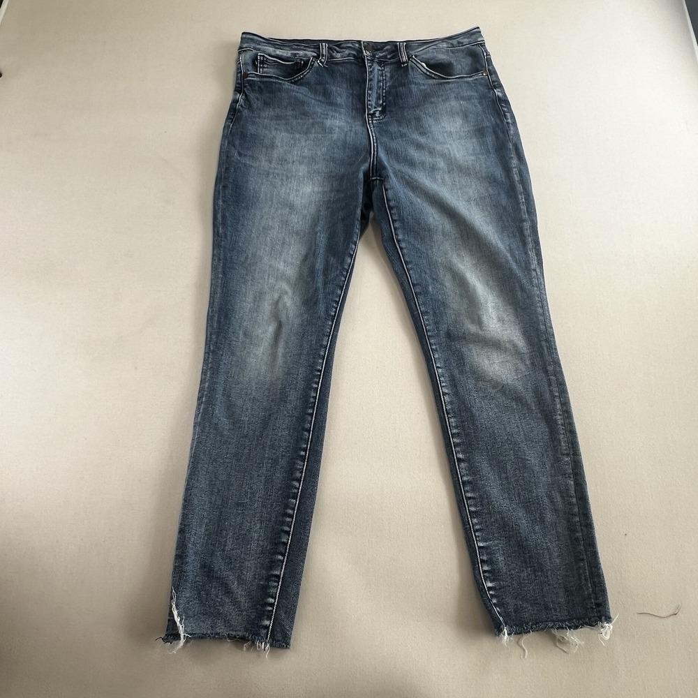 Judy Blue Jeans Womens 13/31 (W33x 25)Blue Light Wash Skinny Fit Raw Hem JB88191